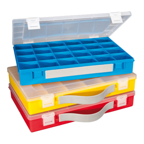 Hünersdorff Sort-kasten PP-CLASSIC, 24 Fächer 225x335x55 mm, blau, mit Tragegriff