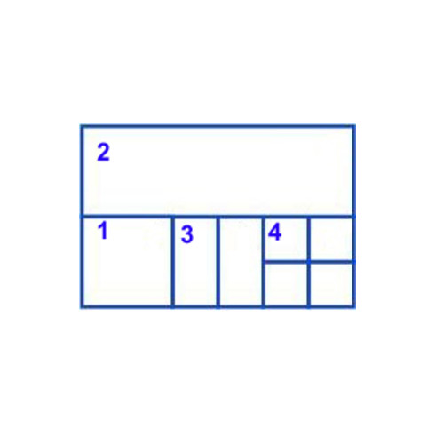 Hünersdorff Sort-kasten PP-CLASSIC, 8 Fächer 225x335x55 mm, transparent