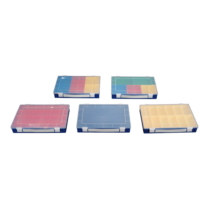 Hünersdorff Sort-kasten PP-PREMIUM, 12 Einsatzboxen mit Tragegriff, blau, 225x335x55 mm