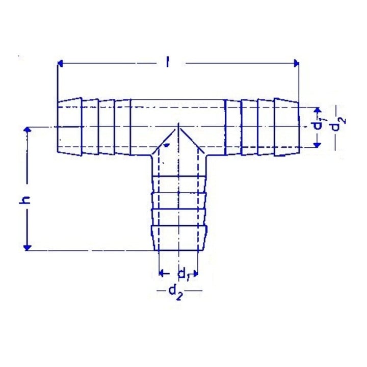 Hünersdorff T-Schlauchverbinder 8 mm bzw. 5/16" natur, HDPE