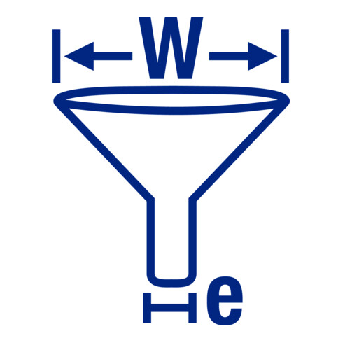 Hünersdorff Trichter HD-PE 168 mm mit Öse mit Überlaufrand und Sieb, rot