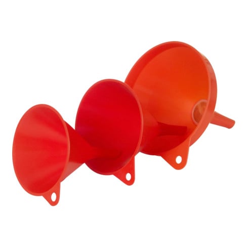 Hünersdorff Trichter-Set 3-teilig, HD-PE Art.-Nr. 950601,950701,951201, rot