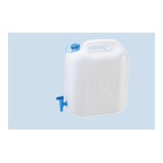 Hünersdorff Wasserkanister ECO 22 L mit Hahn, HD-PE natur, fest montierter Ablasshahn (blau)-2