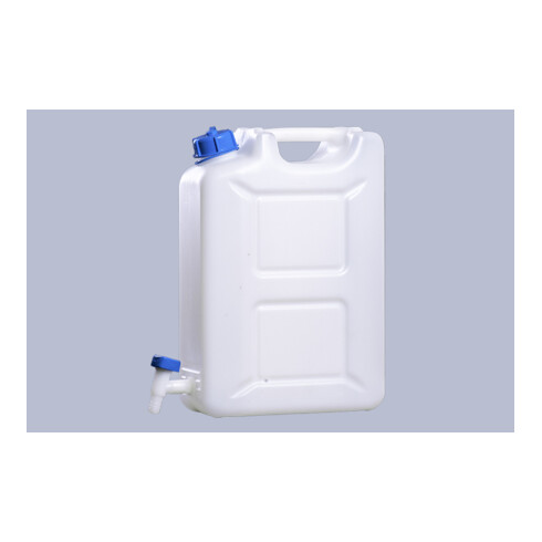 Hünersdorff Wasserkanister HD-PE natur mit integriertem Auslaufhahn, 20 Liter