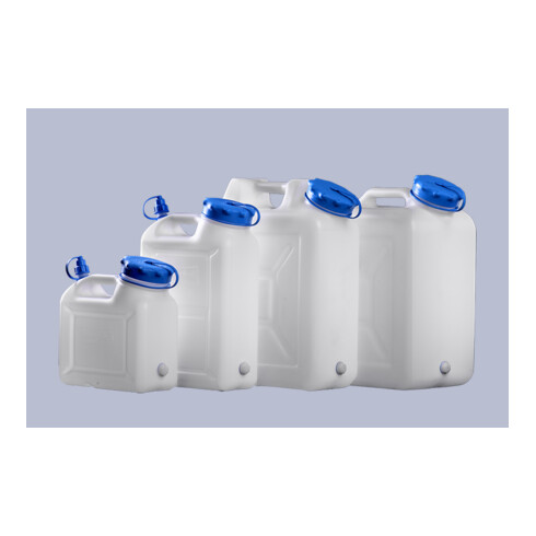 Hünersdorff Weithals-Kanister 6 L, HD-PE naturfarben, mit UV-Schutz