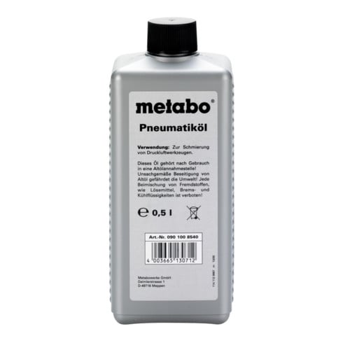 Huile spéciale 0,5 l pour outils à air comprimé metabo
