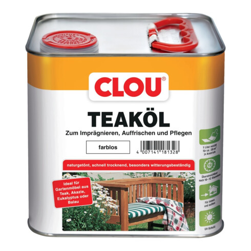 Huile teck incolore 2,5l étain incolore CLOU