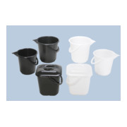 Hünersdorff Seau industriel 10,5 L, rond avec bec verseur, couleur naturelle, HDPE-2