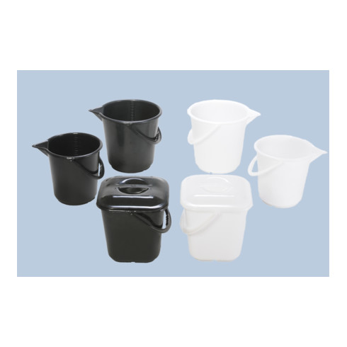 Hünersdorff Seau industriel 10,5 L, rond avec bec verseur, couleur naturelle, HDPE
