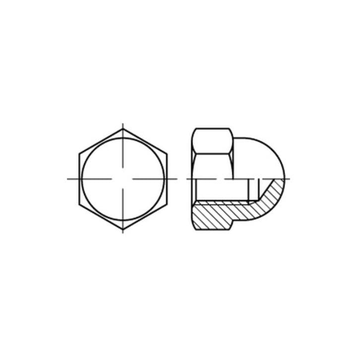 Hutmutter DIN 1587 M 16 x 1,5 Stahl blank