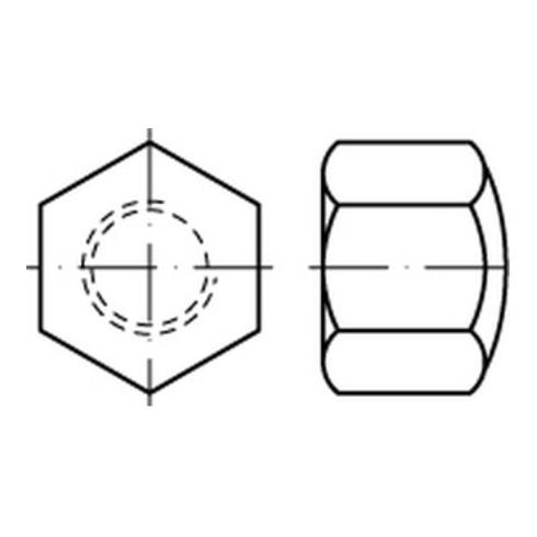 DIN 917 Sechskant-Hutmutter niedrige Form, Edelstahl, blank