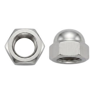 DIN 917 Sechskant-Hutmutter niedrige Form Feingewinde, Stahl 6 AU, blank