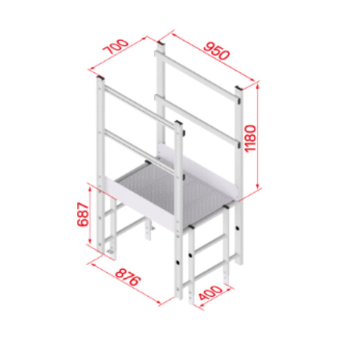 Hymer Ausstieg breit mit Übergang R13 Länge 950mm