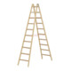 Hymer Dubbele houten ladder, tweezijdig beklimbaar, 2x10 sporten-1