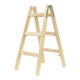 Hymer Dubbele houten ladder, tweezijdig beklimbaar, 2x3 sporten-1