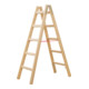 Hymer Dubbele houten ladder, tweezijdig beklimbaar, 2x5 sporten-1