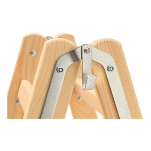 Hymer Dubbele houten ladder, tweezijdig beklimbaar, 2x5 sporten