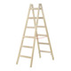 Hymer Dubbele houten ladder, tweezijdig beklimbaar, 2x6 sporten-1