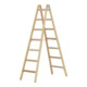 Hymer Dubbele houten ladder, tweezijdig beklimbaar, 2x7 sporten-1