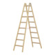 Hymer Dubbele houten ladder, tweezijdig beklimbaar, 2x8 sporten-1