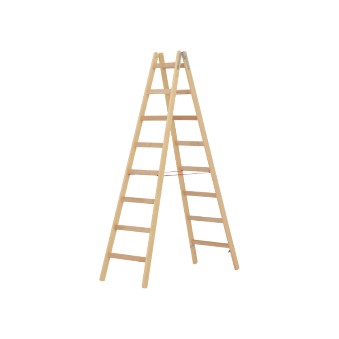 Hymer Dubbele houten ladder, tweezijdig beklimbaar, 2x8 sporten