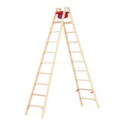 Hymer Dubbele houten trap, tweezijdig beklimbaar, 2x10 treden