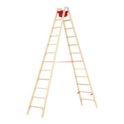 Hymer Dubbele houten trap, tweezijdig beklimbaar, 2x12 treden