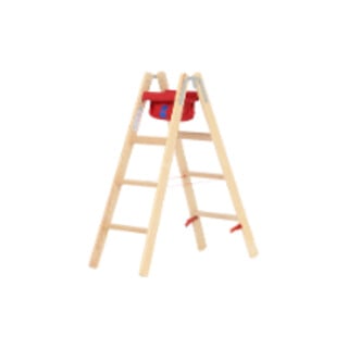 Hymer Dubbele houten trap, tweezijdig beklimbaar