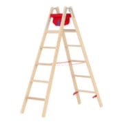 Hymer Dubbele houten trap, tweezijdig beklimbaar, 2x6 treden