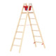 Hymer Dubbele houten trap, tweezijdig beklimbaar, 2x7 treden-1