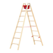 Hymer Dubbele houten trap, tweezijdig beklimbaar, 2x8 treden