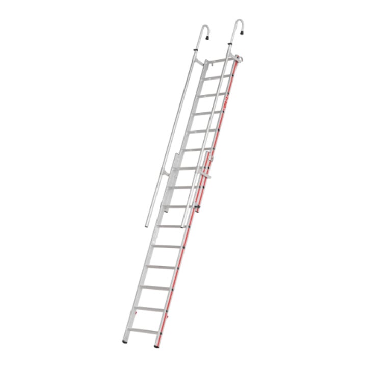 Hymer Einhänge-Schiebeleiter, 2x9 Sprossen