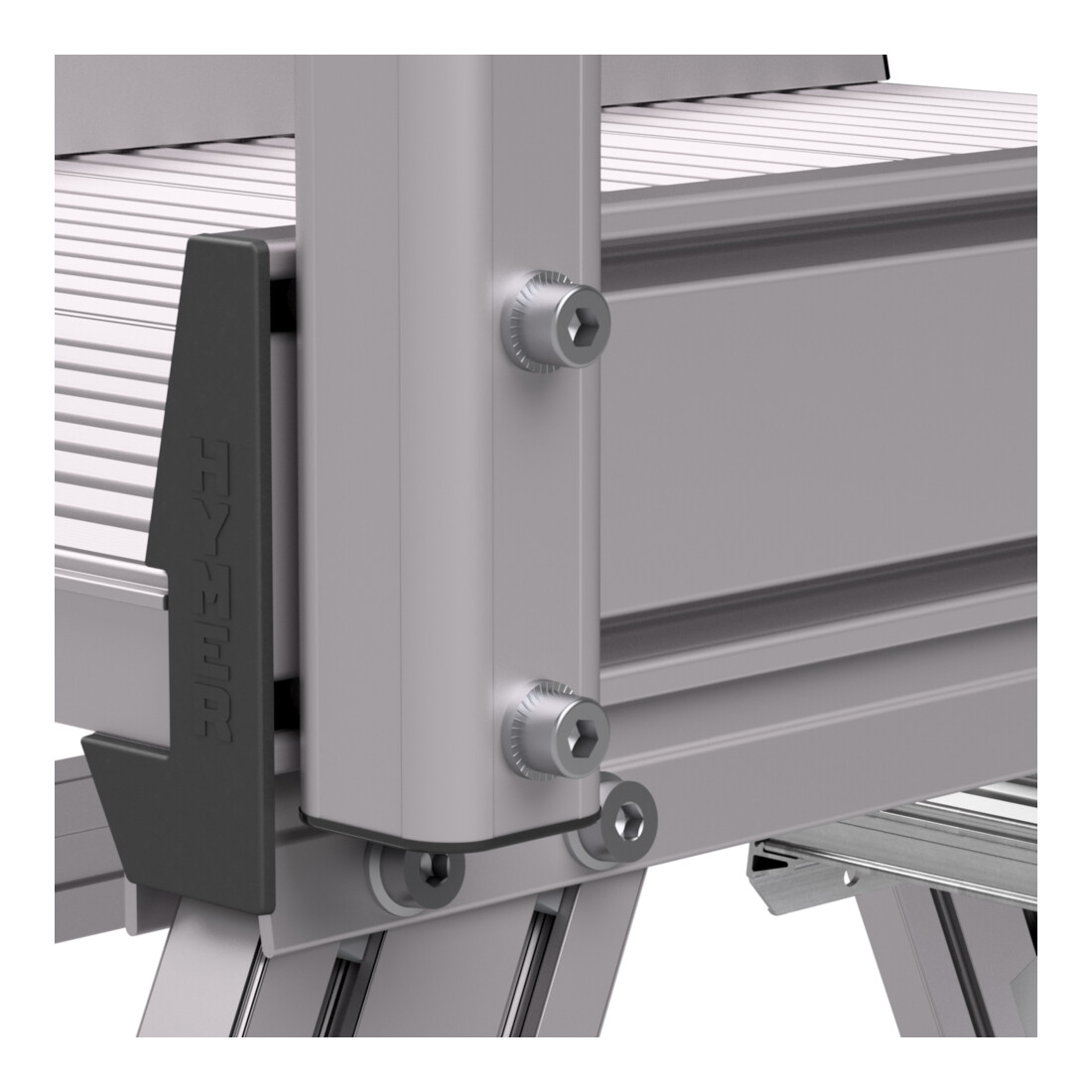 Hymer Escalier de plate-forme mobile, accès unilatéral, 4 marches, hauteur 0,95 m