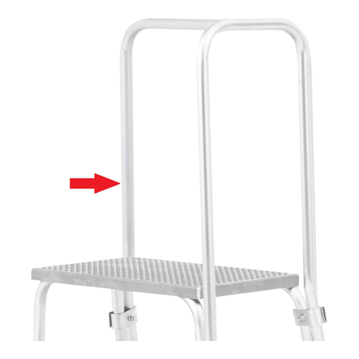 Hymer Handrail frontaal voor machinebordes, voor aantal treden 2-5