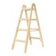 Hymer Holz-Sprossenstehleiter, beidseitig begehbar, 2x4 Sprossen