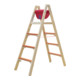 Hymer Holz-Tiefsprossenstehleiter, beidseitig begehbar, 2x5 Sprossen-1