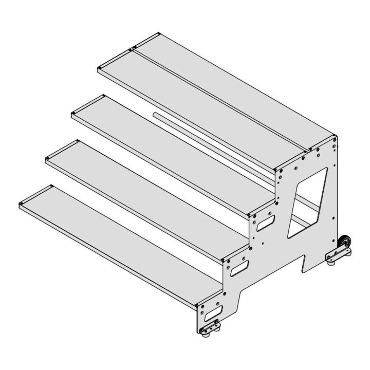 Hymer Industrietritt, Erweiterungsmodul, Stufenbreite 1000 mm, 4 Stufen
