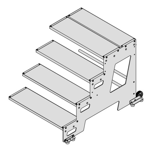 Hymer Industrietritt, Erweiterungsmodul, Stufenbreite 600 mm, 4 Stufen