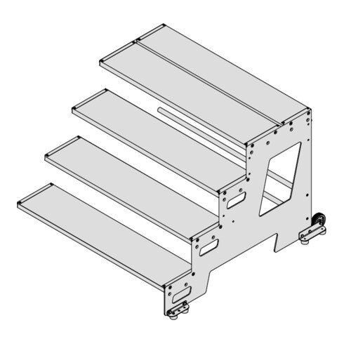 Hymer Industrietritt, Erweiterungsmodul, Stufenbreite 800 mm, 4 Stufen