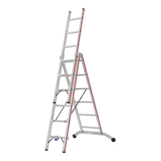 Hymer Mehrzweckleiter dreiteilig, 3x6 Sprossen