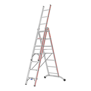 Hymer Mehrzweckleiter dreiteilig, 3x7 Sprossen