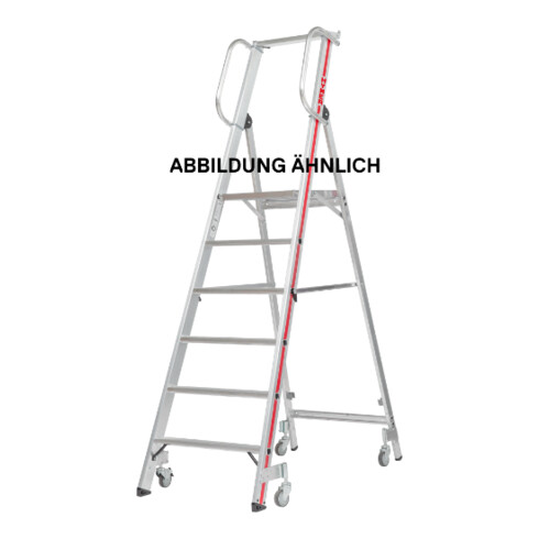 Hymer Platformtrap met handrail en wielen, 4 treden