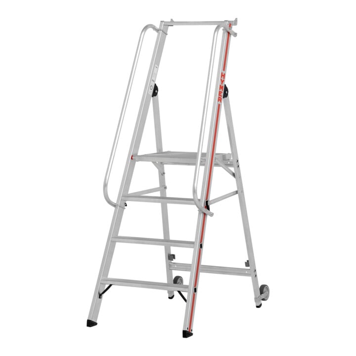 Hymer Platformtrap met kantelwielen en lange handrail, 4 treden