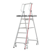 Hymer Plattformleiter mit Handlauf und Rollen, 4 Stufen