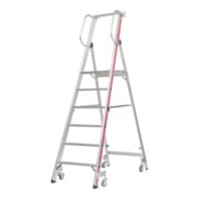 Hymer Plattformleiter mit Handlauf und Rollen, 6 Stufen