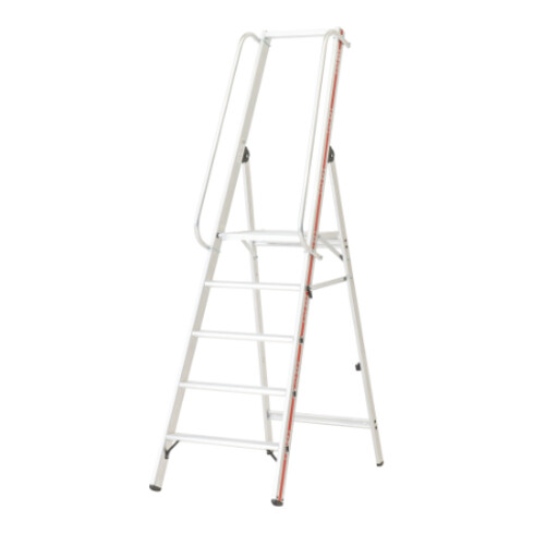 Hymer Plattformleiter mit langem Handlauf, 5 Stufen