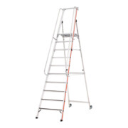 Hymer Plattformleiter R13 mit Kipprollen und langem Handlauf, 10 Stufen