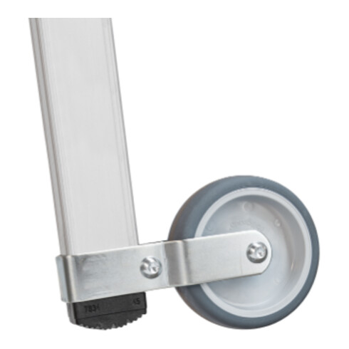 Hymer Plattformleiter R13 mit Kipprollen und langem Handlauf, 6 Stufen