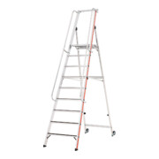 Hymer Plattformleiter R13 mit Kipprollen und langem Handlauf, 9 Stufen