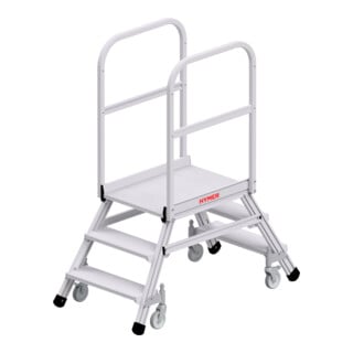 Hymer Podesttreppe fahrbar, beidseitig begehbar, 2x3 Stufen, Standhöhe 0,73 m
